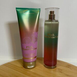 Bath & Body Works Pink Watermelon Body Cream Fine Fragrance Mist 8 oz Hyaluronic